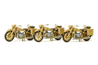 Preiser H0 Dreiteiliges Set Motorräder BMW R 12 DR 1939-45