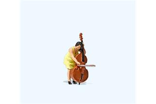 Preiser H0 Musikantin mit Kontrabass
