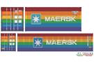 PT Trains H0 20'- und 40'-Container-Set Maersk - Rainbow, 2-tlg. (Sonderserie)