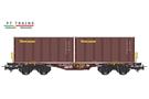 PT Trains H0 Touax Containertragwagen Sgmmnss, 2x20'-HC-Container Touax