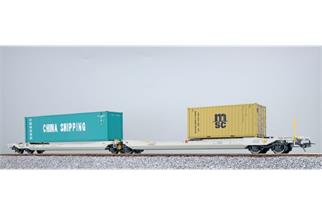 Pullman H0 DB Schenker Doppel-Taschenwagen Sdggmrs, CHINA SHIPPING/msc, Ep. VI