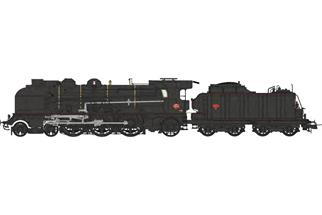 REE H0 (DC) SNCF Dampflok 1-231.K.54, schwarz