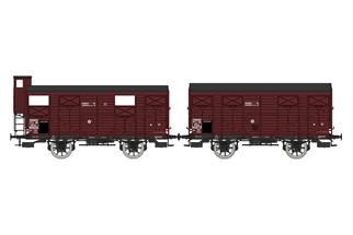 REE H0 PLM gedecktes Güterwagen-Set KKwf 185626/KKw 142073, Ep. II, 2-tlg.