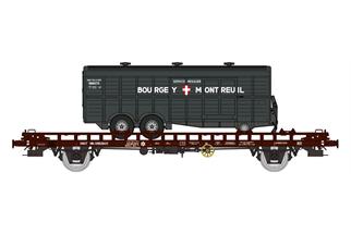 REE H0 SNCF Flachwagen HRv 598284, mit Beladung, Ep. III