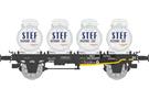REE H0 SNCF Flachwagen, Milchcontainer STEF, Ep. III