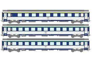 REE H0 SNCF Liegewagen-Set Corail VU A9c9x/B10c10x/B10c10x, Ep. IV, 3-tlg.