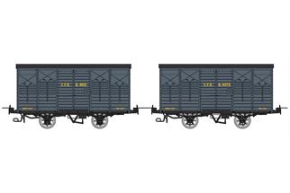 REE H0m CFD gedecktes Güterwagen-Set Kv 4102/Kv 4072, 2-tlg.