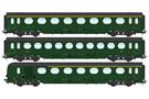 REE Modèles H0 (DC) SNCF Personenwagen-Set Saucisson A8/B10/A6d, Ep. IIIb, 3-tlg. *komplett vorreserviert*