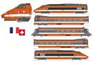 REE Modèles H0 (DC Sound) SBB/SNCF Hochgeschwindigkeitszug-Grundset TGV PSE N°112, 5-tlg.