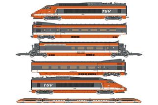 REE Modèles H0 (DC Sound) SNCF Hochgeschwindigkeitszug-Grundset TGV PSE N°29, 5-tlg. *werkseitig ausverkauft*