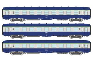 REE Modèles H0 SNCF Liegewagen-Set DEV AO B9c9, blau/grau, Ep. IV-V, 3-tlg.