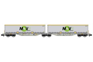 REE Modèles N AAE Container-Doppeltragwagen Sggmrss, MOVE International, Ep. V-VI *werkseitig ausverkauft*