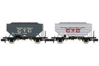 REE Modèles N SNCF Getreidesilowagen-Set, CTC-COTRAM/CTC-UNCAC, Ep. III, 2-tlg.