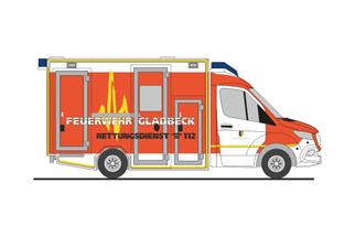Rietze H0 GSF RTW '18, Rettungsdienst Feuerwehr Gladbeck
