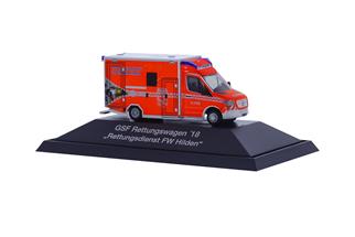 Rietze H0 GSF RTW '18, Rettungsdienst Feuerwehr Hilden