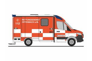 Rietze H0 System Strobel RTW '18, DRK Rettungsdienst Offenbach/Main