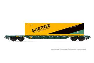 Rivarossi H0 CEMAT Containertragwagen Sgnss, 45'-Container GARTNER