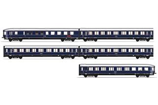 Rivarossi H0 DB Reisezug-Wagenset Blauer Enzian, Ep. III, 5-tlg.