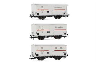 Rivarossi H0 FS Spitzdachkühlwagen-Set Hgb, Ep. III, 3-tlg. *werkseitig ausverkauft*