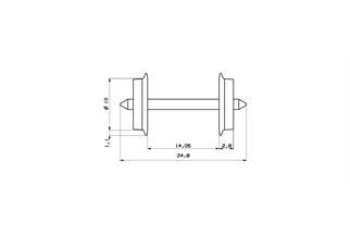 Roco H0 AC Radsatz 10 mm, 24,8 mm lang (Inhalt: 2 Stk.)