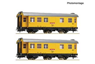 Roco H0 DB AG Bauzugwagen-Set, DB Bahnbau Gruppe, Ep. VI, 2-tlg.