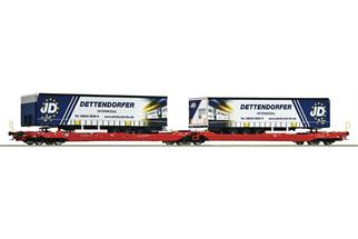 Roco H0 DB AG Doppeltaschen-Gelenkwagen Sdggmrs 738/T3000e, Dettendorfer, Ep. VI *werkseitig ausverkauft*
