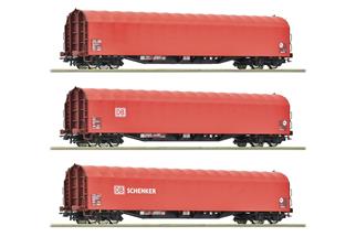 Roco H0 DB AG Schiebeplanenwagen-Set Rilns, Ep. VI, 3-tlg.