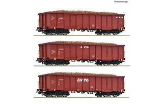 Roco H0 (DC) AAE/VTG 3-tlg. Set: Offene Güterwagen, AAE/VTG