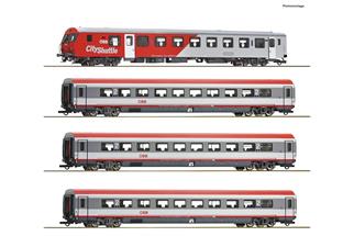 Roco H0 (DC Digital) ÖBB Reisezug-Wagenset IC 515 Hahnenkamm, Ep. VI, 4-tlg. *werkseitig ausverkauft*