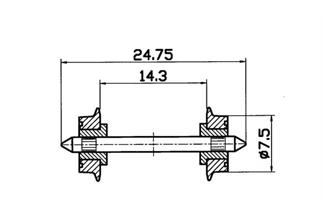 Roco H0 (DC) NEM-Normradsatz Ø 7,5 mm (Inhalt: 2 Stk.)