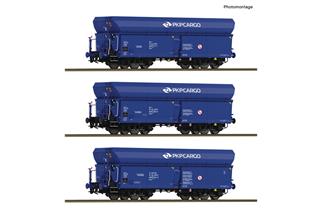 Roco H0 (DC) PKP CARGO 3-tlg. Set: Selbstentladewagen, PKP Cargo