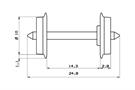 Roco H0 DC Radsatz 10 mm, 24,8 mm lang (Inhalt: 2 Stk.)