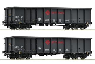 Roco H0 Ermewa offenes Güterwagen-Set Eanos, Ep. VI, 2-tlg.