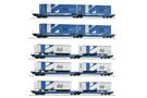 Roco H0 Eurowagon Doppeltaschen-Gelenkwagen-Display, Ekol, Ep. VI, 5-tlg. *werkseitig ausverkauft*