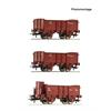 Roco H0 FS Hochbordwagen-Set L, Ep. II-III, 3-tlg.