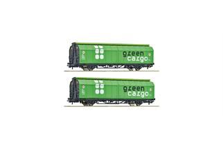 Roco H0 Green Cargo Schiebewandwagen-Set Hbillns-v, Ep. VI, 2-tlg.
