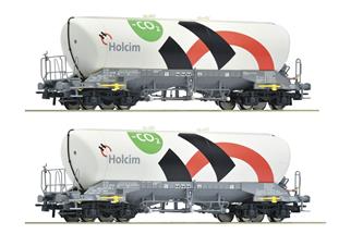 Roco H0 Holcim Silowagen-Set Uacns, -CO2, Ep. VI, 2-tlg. *werkseitig ausverkauft*