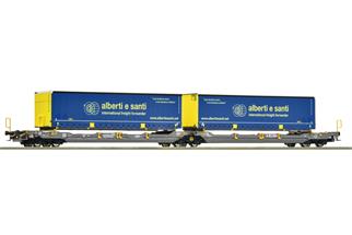 Roco H0 Hupac Doppeltaschen-Gelenkwagen Sdggmrs 738/T3000e, Alberti e Santi, Ep. VI