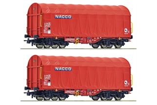 Roco H0 NACCO Schiebeplanenwagen-Set Shimmns, Ep. VI, 2-tlg.