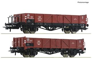 Roco H0 PKP offenes Güterwagen-Set Wddt, Ep. III, 2-tlg. *werkseitig ausverkauft*