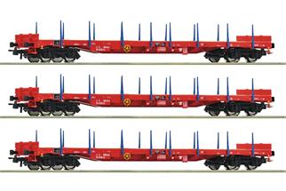 Roco H0 RailCargoWagon Rungenwagen-Set Rs, Ep. VI, 3-tlg.