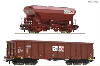Roco H0 SBB Güterwagen-Set Fcs/Eas, ChemOil, Ep. VI, 2-tlg.