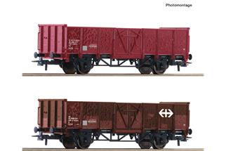 Roco H0 SBB Hochbordwagen-Set Es/E, Ep. IV-V, 2-tlg.