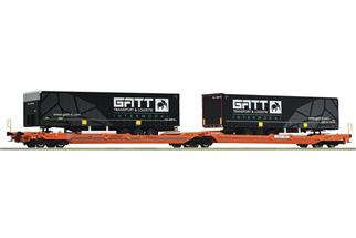 Roco H0 Wascosa Doppeltaschen-Gelenkwagen Sdggmrs 738/T3000e, GATT, Ep. VI *werkseitig ausverkauft*