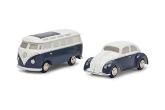 Schuco Piccolo Fahrzeugset VW Käfer und T1 Samba, weiss/blau, 2-tlg. (MHI)