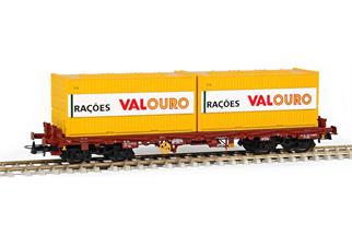 Sudexpress H0 CP Niederbordwagen Sgs, 2x20'-Container Racoes Valouro, Ep. V