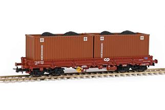 Sudexpress H0 CP Niederbordwagen Sgs, 2x20'-Open Top Container Sadomar, Ep. IV