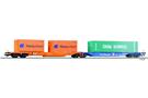 Tillig H0 DB Doppeltragwagen Sdggmrs 744 Kombiwaggon Hapag/China Shipping *werkseitig ausverkauft*