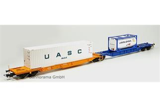 Tillig H0 ÖBB Container-Doppelwagen Sdggmrs 744 Ökombi *werkseitig ausverkauft*