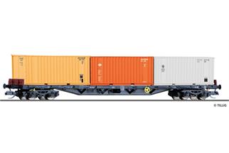 Tillig TT DR Containertragwagen Rgs 3910, 3x20'-Container, Ep. IV